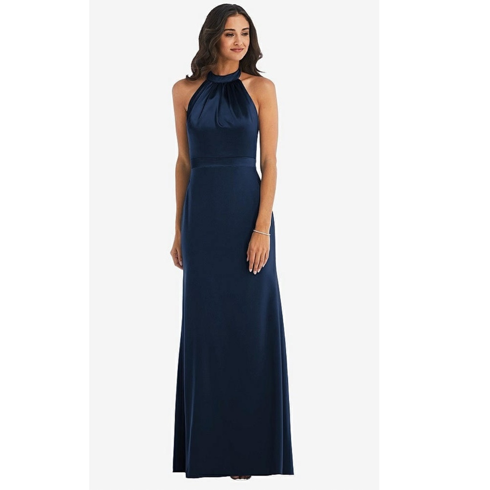After Six: HIGH-NECK OPEN-BACK MAXI DRESS WITH SCARF TIE  (NWT)